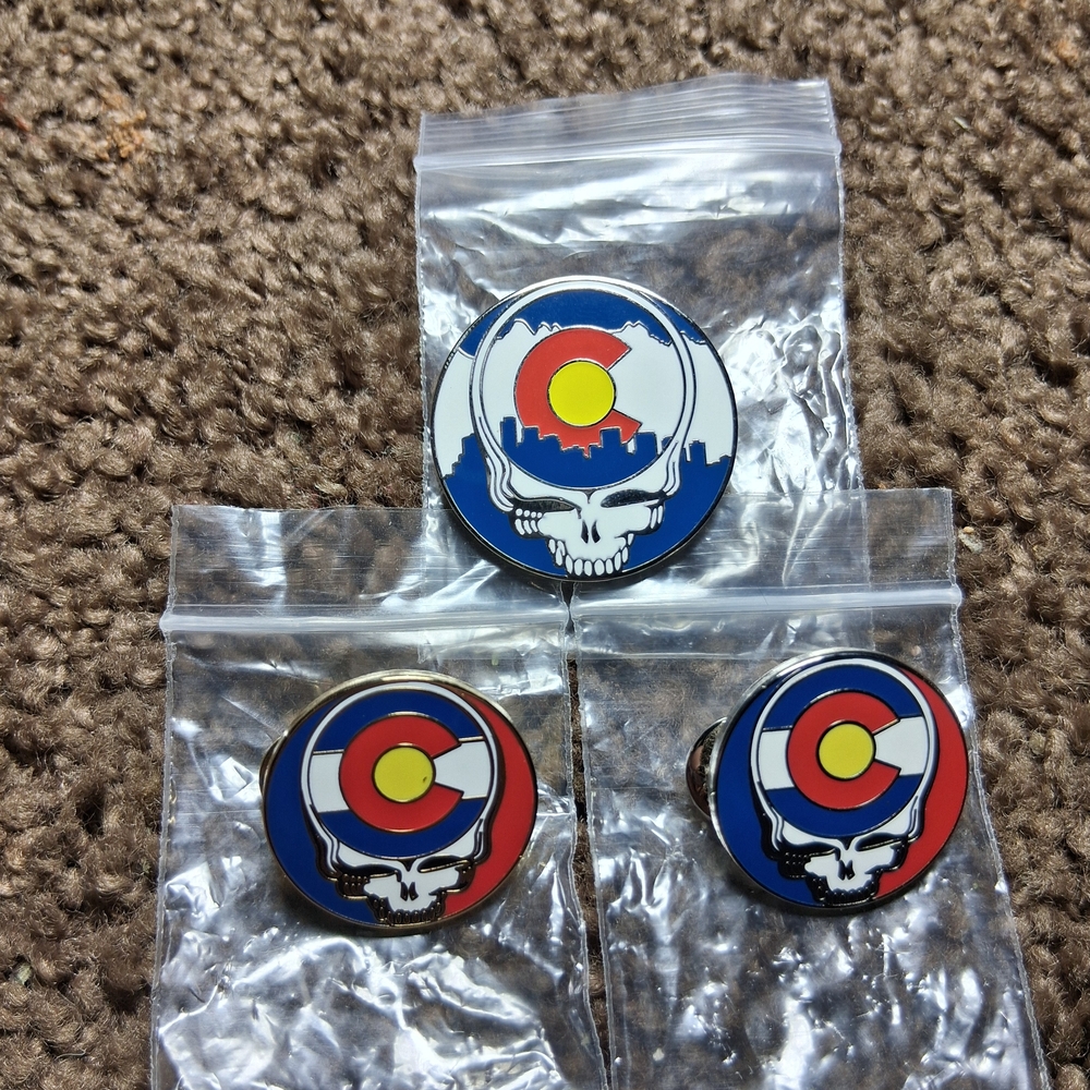 Grateful Dead Colorado Steal Your Face Pin Trio